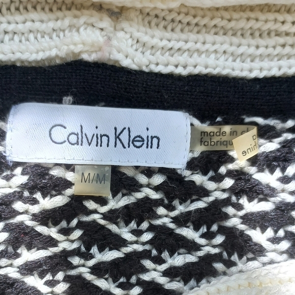 Calvin Klein Women's Black/Cream Cowl Neck Sweater Size M US - Picture 9 of 13